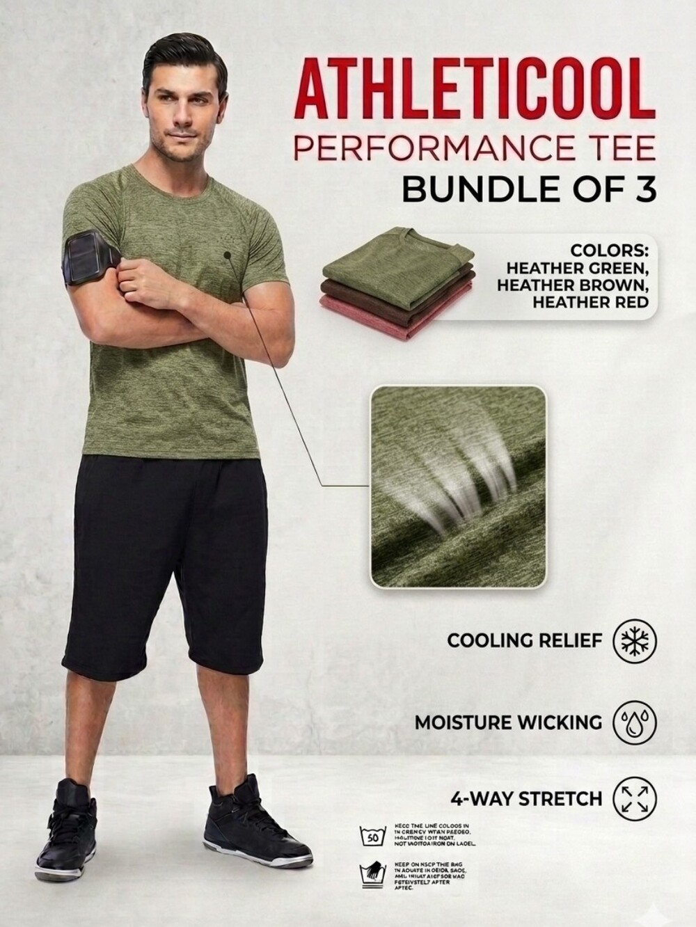 BLUE STAR BUNDLE of Tees - Performance Men's Tee - Teal, Coral, Brown